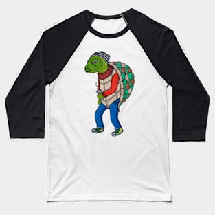 Hipster Turtle Baseball T-Shirt